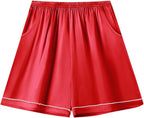 Girls & Womens Satin Pajamas Set, Silk Button-Down Sleepwear 2 Piece Nightwear, 3 Years - Women XXL