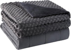 Weighted Blanket with Cover Queen Size Heavy Blanket Removable Soft Grey Blankets Microfiber Washable Heated Weighted Throw Blankets Winter Warm Weighted Comforter 25lbs, 60 * 80