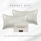 Elegant Comfort 2-Pack Cooling Viscose Satin Pillowcase Set with Hidden Zipper Closure, Silky Smooth for Best Hair and Skin Care-Beautiful Gift Box-2-Piece Satin Pillowcase Set, King, Light Jade