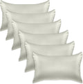 Elegant Comfort 6-Pack Cooling Viscose Satin Pillowcase Set with Hidden Zipper Closure, Silky Smooth for Hair and Skin Care-Beautiful Gift Box-6-Piece Satin Pillowcase Set, Standard/Queen, Light Jade