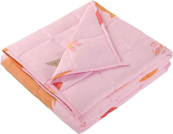 HOSUKKO Weighted Blanket - 3 lbs Pink Cat Heavy Blanket - Small Size Breathable Blanket(36 * 48 inches, 3 lbs)