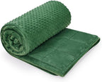 TONGDADA Minky Weighted Blanket | 40''x60'',7lbs | Cozy and Soft Minky Weighted Throw Blanket | Luxury Velvet with Premium Glass Beads | Dark Green Minky