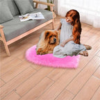 Fluffy Faux Fur Heart Shaped Area Rug Soft Fuzzy Carpet Home Decoration Wedding Party for Bedroom Living Room Bedside 50x60cm Hot Pink