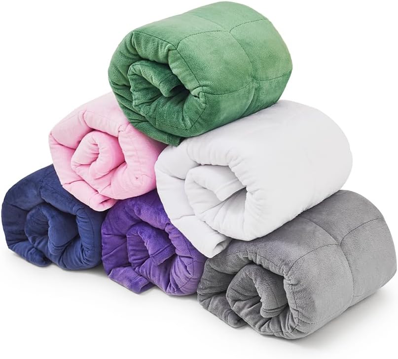 TONGDADA Weighted Lap Blanket 7lbs for Adult,Perfect for Relaxation, Lounging, Napping, Sleeping & Travel,Luxury Minky Weighted Body Blanket,Weighted Throw Blanket-Dark Grey Minky, 29" x 24"
