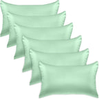 Elegant Comfort 6-Pack Cooling Viscose Satin Pillowcase Set with Hidden Zipper Closure, Silky Smooth for Best Hair and Skin Care-Beautiful Gift Box-6-Piece Satin Pillowcase Set, King, Mint Green