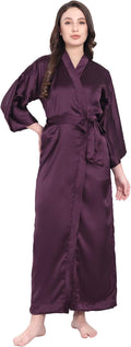 Silk Robes for Women Ankle Length Satin Kimono Robes with Belt Bridemaids Sleepwear Bachelorette Nightgown