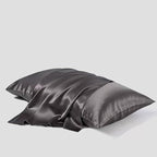 Pure Mulberry Silk Pillow Cases Standard Size, Oeko-TEX Certified 100% Silk Pillowcase for Hair and Skin, Premium 22 Momme silk zippered pillowcase, USA, Dark Gray, 1 Pc 20"x26" (Standard, Slate Grey)