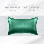Elegant Comfort 4-Pack Cooling Viscose Satin Pillowcase Set with Hidden Zipper Closure, Silky Smooth for Hair and Skin Care-Beautiful Gift Box-4-Piece Satin Pillowcases, Standard/Queen, Hunter Green