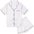 QPANCY Kids Satin Pajamas Sets Baby Boy Girl Button-Down Silk Sleepwear 2 Piece Short Sleeve Loungewear Clothes Set