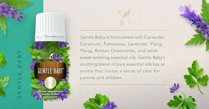 Young Living Gentle Baby Oil Blend | 15ml | Gentle Aroma for Babies, Kids, & Adults | Supports Skin Softness | Calming Aromatherapy Massage | Infant & Parent Relaxation | Soothing Floral Scent