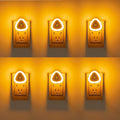 KINUR LED Night Light Lamp with Smart Sensor Dusk to Dawn Sensor, 0.5W Orange Amber Nightlight Plug into Wall, Night Lamp Led Night Light for Kids, Nursery, Bedroom, Hallway, Stairs, Kitchen,6 Pack