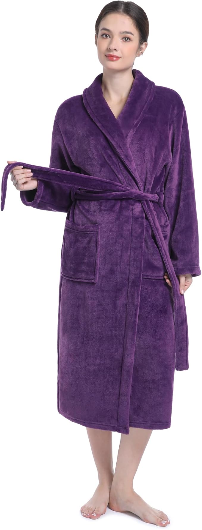 Plush Soft Robes for Women, Premium Fleece Womens Robe Cozy Warm Bathrobe