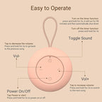 Portable Baby Sound Machine [White Noise for Babies Kids Adults][Timer Function][12 Soothing Sounds][Sleep Boombox] 15 Hours Battery Life, Travel,Registry,Gifts,Shower,Clips on Baby Stroller.Peach