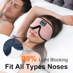 Bluetooth Sleep Mask Wireless Headphones 3D Bluetooth Eye Mask for Side Sleepers SYPVRY Blackout Eye Mask with Headphones Speaker for Airplane,Travel (Pink)