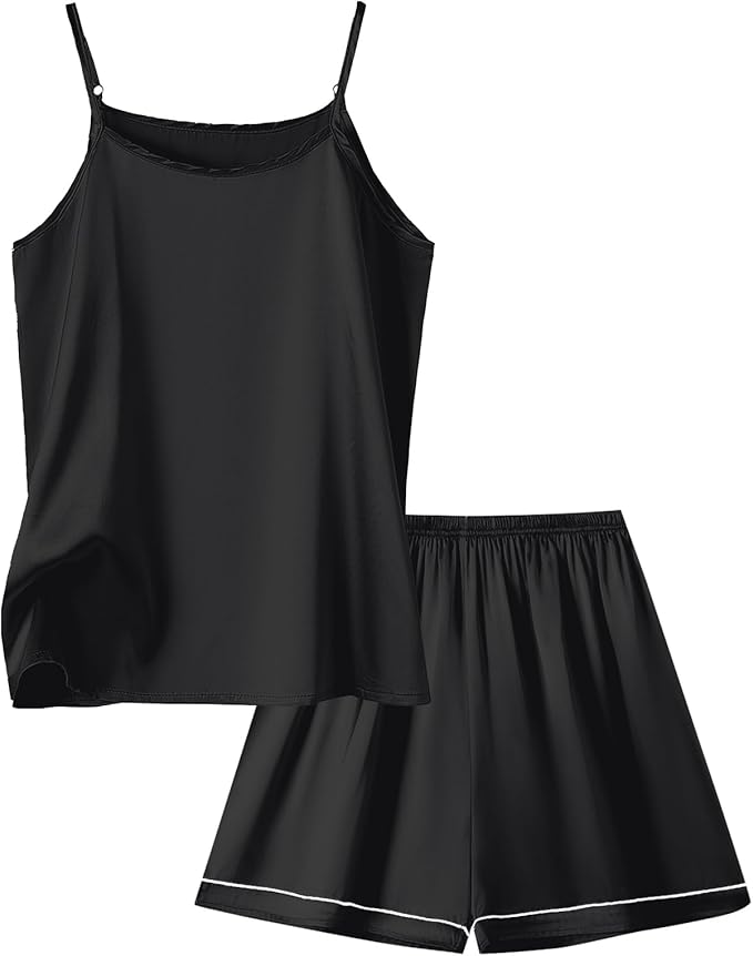 Umeyda Girls & Womens Pajamas Set Sleeveless Camisole Tank Top and Shorts 2 Piece Sleepwear Summer Outfits