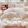 Nayoroom Pink Bow Duvet Cover Queen Size Heart Bows Printed Coquette Bedding Set 3 Pcs Kids Girls Cute Comforter Cover with Zipper Closure Soft Breathable Microfiber
