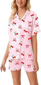 Girls & Womens Satin Pajamas Set, Silk Button-Down Sleepwear 2 Piece Nightwear, 3 Years - Women XXL