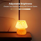 Dawnwake Mushroom Lamp Table Lamp for Bedroom,Small Desk Bedside Lamps for Living Room,Mushroom Decor Cute Mini Modern Mid Century Lamps for Night Stands,Aesthetic Home Living Room Decor(Flame Orange)