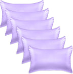Elegant Comfort 6-Pack Cooling Viscose Satin Pillowcase Set with Hidden Zipper Closure, Silky Smooth for Best Hair and Skin Care-Beautiful Gift Box-6-Piece Satin Pillowcase Set, King, Lilac