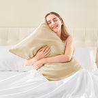 BEDELITE Satin Pillowcase with Zipper, Champagne Pillow Cases Queen Size Set of 2, Super Soft and Cooling Similar to Silk Pillow Cases, Gift for Women Men(20x30 Inches)