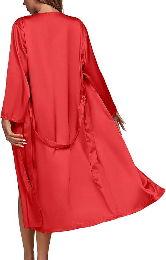 OPOIPIN Women's 3 Piece Pajama Set Sexy Cami Top and Shorts with Robe Sleepwear Loungewear Set
