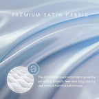 MR&HM Satin Bed Sheets, Twin XL Size Sheets Set, 3 Pcs Silky Bedding Set with 15 Inches Deep Pocket for Mattress (Twin XL, Light Blue)