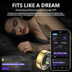 COLMI R02 smart Ring, a smart Ring for Women and Men, with a Charging case, Supports Heart Rate, Blood Oxygen, Sleep Health Monitoring, and Sports Tracking Ring, No Subscription Fee. (Gold, 10#)