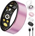 Smart Ring For Women Men, Health Tracker with Heart Rate/Blood Oxygen/Blood Pressure/Sleep Monitor/Step Counting, IP68 Waterproof Fitness ring, No App Fees for IOS & Android (Lavender Pink, 7#)