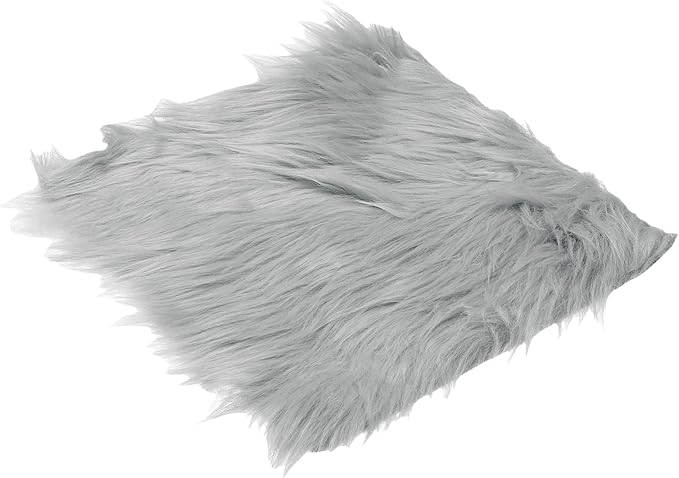 PATIKIL 12" Locker Rug, Small Area Rug Mini Faux Fur Rugs Small Locker Carpet Soft Fluffy Tiny Photography Props Square for Nail Photo Tabletop Background Picture Decoration, Gray