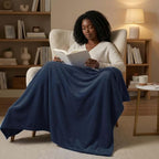 Fleece Blanket Full/Queen - 80x90 Inch Lightweight & Buttery-Soft Throw for Bed, Sofa, Camping | 300GSM Cloud-Touch Microfiber | Cozy Essentials for Travel & Movie Nights, (Navy)