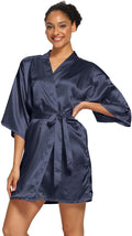 Women's Satin Robes Floral Bridesmaid Robes Short Silk Kimonos Sleepwear