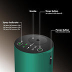 Waterless Essential Oil Diffuser, Battery Powered Mini Scent Air Machine, Aromatherapy Mist Diffuser for Home Room Car Office (Green Aluminum Alloy)