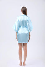 QXQTER Peony Floral Silky Satin Robe Wedding Bridal Party Bride Bridesmaid Robes for Women Dressing Gown Kimono Robe