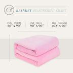 Elegant Comfort Luxury Velvety Feel Blanket, All-Season Lightweight Blanket, Ultra Plush, Soft, Cozy-Fuzzy Flannel Fleece for Couch, Sofa, Bed, Travel, Solid Design, Full/Queen, Light Pink