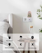 Night Light Plug into Wall, Xmas Winter Squirrel Santa Tree Snowflakes Dots Buffalo Gingham Vintage Peach Beige Popsicle Shape Night Light LED Nightlight with Light Sensors for Kids Bedroom Hallway