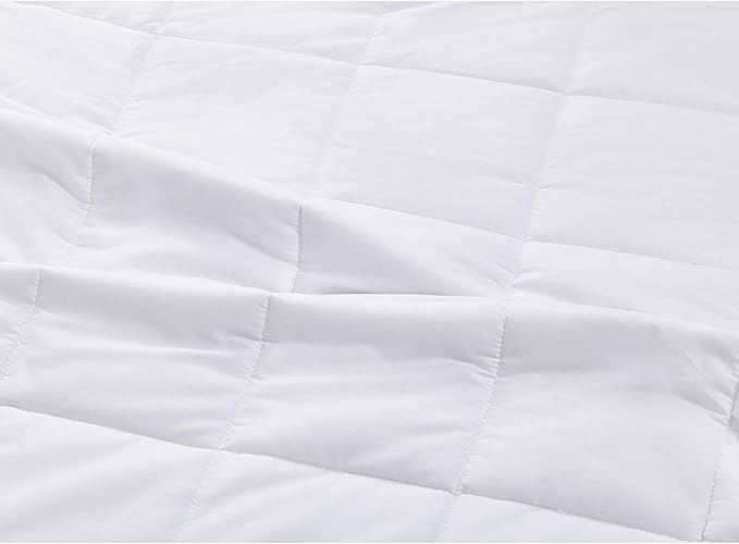 TONGDADA California King Size Weighted Blanket | 90''x108'',20lbs | Perfect for Couples | Premium Cotton Material with Glass Beads | White