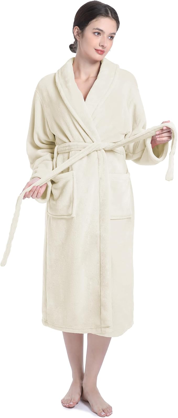 Plush Soft Robes for Women, Premium Fleece Womens Robe Cozy Warm Bathrobe