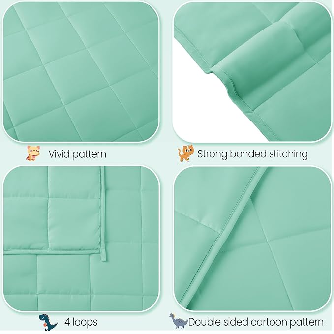 HOSUKKO Weighted Blanket - 5 lbs Green Heavy Blanket - Breathable Blanket(36 * 48 inches, 5 lbs)