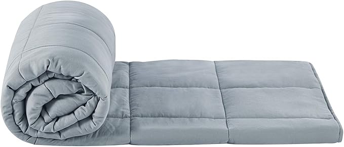 TONGDADA Kids Weighted Blanket | 40''x60'',7lbs | for Child Between 55-80 lbs | Premium Cotton Material with Glass Beads | Light Grey