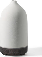 Diffuserlove Ceramic Diffuser 160ML Essential Oil Diffusers Aromatherapy Essential Oil Diffuser for Room Air Diffuser for Home Bedroom Stone Diffuser Black Wood Pattern Base (Size:6.8" H x 3.6" W)