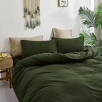 CLOTHKNOW Army Green Comforter Set King 3Pcs Dark Green Bedding Comforter Sets Olive Green Comforter King Hunter Green Comforter Soft Military Green Comforter Sets King