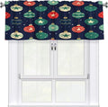Christmas Ornaments Stars and Stripes Art Night Sky Background Curtain Valance 54x18in, Soft Peach Skin Polyester Window Treatment with 3in Rod Pocket, Light Filtering for Kitchen Bath