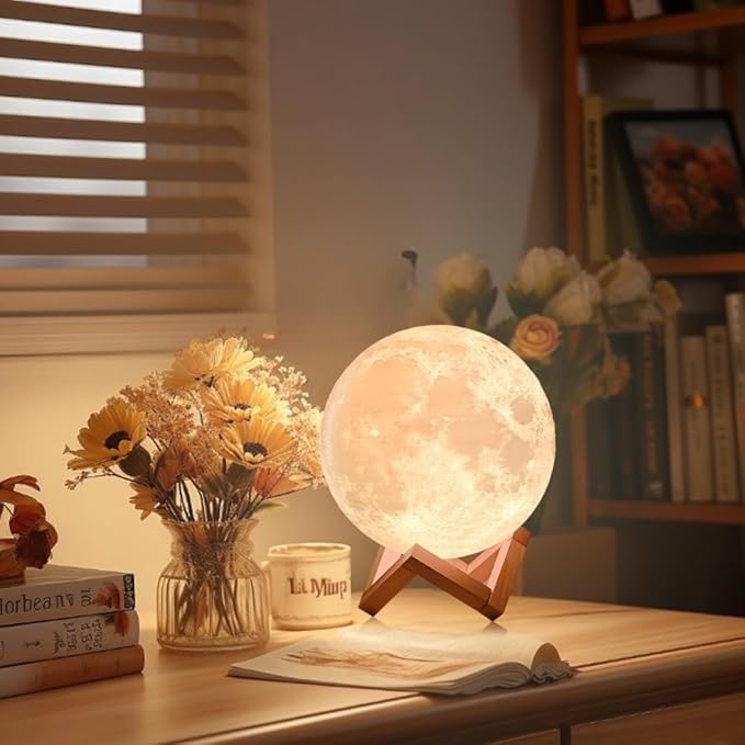 CPLA Moon Lamp Upgrade 128 Colors, Gifts for Kids Girls Boys Teens, Remote & Touch Control, Diameter 6 INCH