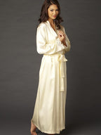 Julianna Rae Women's 100% Silk Robe, Lace Trim, Indulgence Collection, Lingerie, Beautiful Gift Packaging