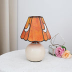 Mushroom Lamp Tiffany Lamp Stained Glass Table Lamp Moon Cute Small Bedside Lamps for Living Room Home Decor,Unique Aesthetic Home Living Room Decor Girls Women Birthday Day Gift,Orange