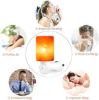 Betus Natural Crystal Himalayan Salt Wall Lamp - Air Purifying Night Light - 360° Rotatable Plug 7W Bulb - Cylindrical