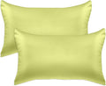 Elegant Comfort 2-Pack Cooling Viscose Satin Pillowcase Set with Hidden Zipper Closure, Silky Smooth for Best Hair and Skin Care-Beautiful Gift Box-2-Piece Satin Pillowcase Set, King, Pistachio Green