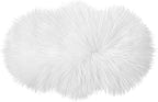 Molain Bench Cushion Fluffy Area Rug White Soft Faux Fur Bedroom Balcony Couch Reading Nook Cover Plush Mini Car Chair Seat Pad Hallway Fireplace Living Room Floor Decorations (50 cm Oval)