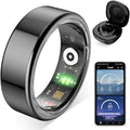COLMI R02 smart Ring, a smart Ring for Women and Men, with a Charging case, Supports Heart Rate, Blood Oxygen, Sleep Health Monitoring, and Sports Tracking Ring, No Subscription Fee. (Black, 7#)
