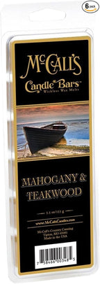 McCall’s Candles | Mahogany & Teakwood | Scented Wax Melt | Mahogany, Teakwood, Oak & Subtle Lavender | 6-Piece Break-Apart Bar | 12–24 Hours Per Wedge | Poured in the USA | 5.5 oz